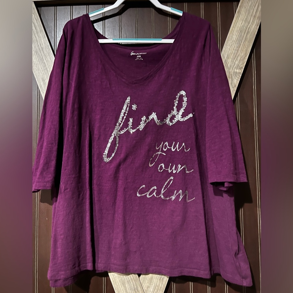Lane Bryant Purple Long Sleeve Tee